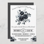 Invitation Bouquet noir, Emo, Goth, Fête des mariées monochro (Devant / Derrière)