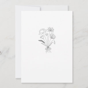 Invitation Bouquet noir et blanc, fleurs, floral