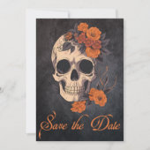 Invitation Bouquet orange enchanteur sur crâne crème STD (Devant)