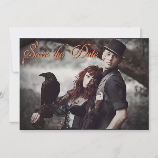 Invitation Bouquet orange enchanteur sur crâne crème STD (Devant)