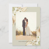 Invitation Bouquet Pampas Grass Boho Réception Après Mariage (Dos)