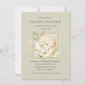 Invitation Bouquet Pampas Grass Boho Réception Après Mariage (Devant)