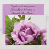 Invitation Bouquet Peonies violettes (Devant / Derrière)