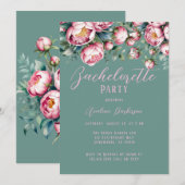 Invitation Bouquet Peony En Aquarelle Bachelorette (Devant / Derrière)