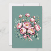 Invitation Bouquet Peony En Répétition Aquarelle Dîner (Dos)