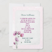 Invitation Bouquet Pink Poppy fête d'anniversaire (Dos)