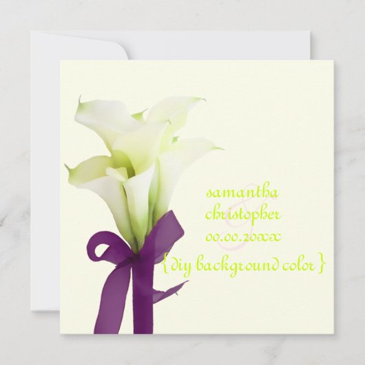 Invitation Bouquet Pix-Dezines, lys calla blancs (Devant)