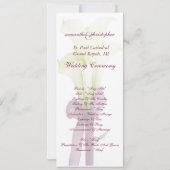 Invitation Bouquet Pix-Dezines, lys calla blancs (Dos)