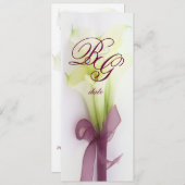 Invitation Bouquet Pix-Dezines, lys calla blancs (Devant / Derrière)