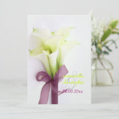 Invitation Bouquet Pix-Dezines, lys calla blancs (Debout devant)
