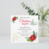 Invitation Bouquet Poinsettia, fête de Noël (Debout devant)