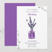 Invitation Bouquet pourpre de lavande (Devant / Derrière)