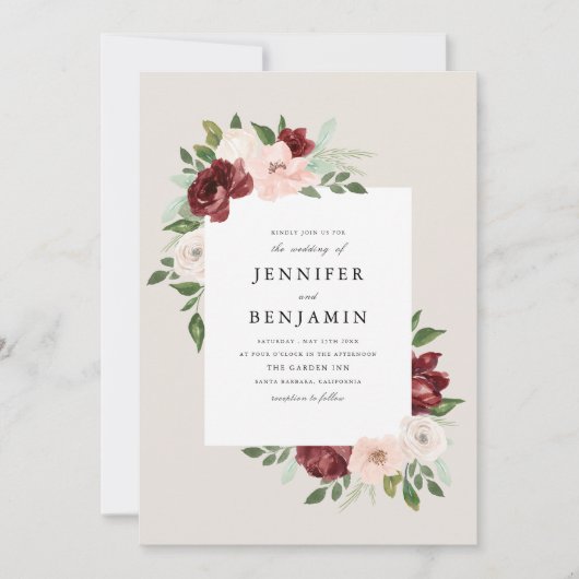 Invitation Bouquet romantique (Devant)