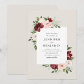 Invitation Bouquet romantique (Devant / Derrière)