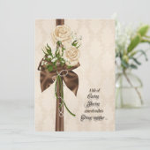 Invitation Bouquet romantique de roses (Debout devant)