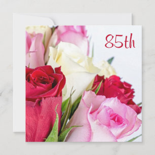 Invitation Bouquet Romantique De Roses 85e Anniversaire