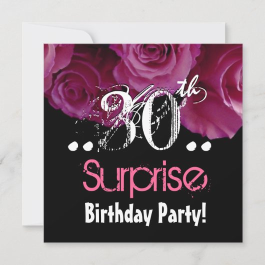 Invitation Bouquet rose 30e anniversaire Modèle surprise (Devant)