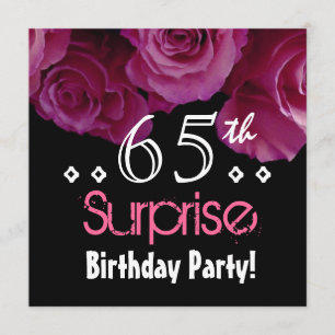 Invitation Bouquet rose 65e anniversaire surprise S001