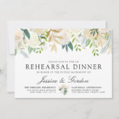 Invitation Bouquet Rose blanche | Répétition du diner de mari (Devant)