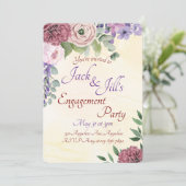 Invitation Bouquet rose et violet (Debout devant)