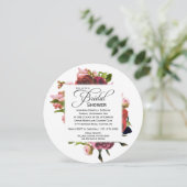 Invitation Bouquet rose Fête des mariées florale (Debout devant)