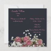 Invitation Bouquet rose & Gypsophila 95e anniversaire (Dos)