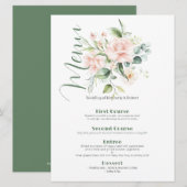 Invitation Bouquet Rose Pale Rose (Devant / Derrière)