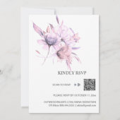 Invitation *~* Bouquet rose pâle RSVP QR AR15 MARIAGE floral (Dos)