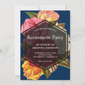 Invitation Bouquet rose Parti de retraite géométrique moderne (Devant)