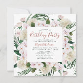 Invitation Bouquet rose Parties scintillant or fête d'anniver (Devant)