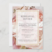 Invitation BOUQUET ROSE ROSE ROSE ROSE Élégant Dîner de répét (Devant)