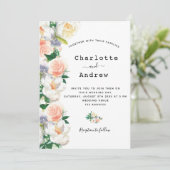 Invitation Bouquet rose rose rose rose or fleurs luxuriantes  (Debout devant)