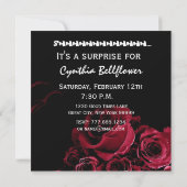 Invitation Bouquet Rose rouge 50e Anniversaire surpris B541 (Dos)