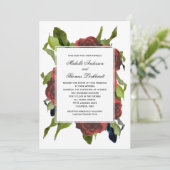 Invitation Bouquet Rose rouge Mariage floral (Debout devant)
