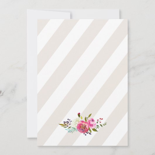 Invitation Bouquet simple d'aquarelle florale Brunch (Dos)