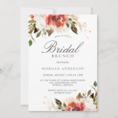 Invitation Bouquet subtil de fleurs rouges et blanches Brunch (Devant)