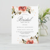 Invitation Bouquet subtil de fleurs rouges et blanches Brunch (Debout devant)