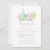 Invitation Bouquet Succulent | Watercolor Bachelorette Party (Devant)