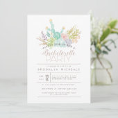 Invitation Bouquet Succulent | Watercolor Bachelorette Party (Debout devant)