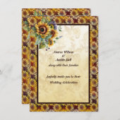 Invitation Bouquet Sunflowers Or Brown (Devant / Derrière)