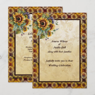 Invitation Bouquet Sunflowers Or Brown