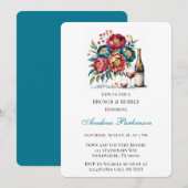 Invitation Bouquet turquoise Rouge Orange Floral Brunch & Bub (Devant / Derrière)