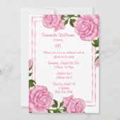Invitation Bouquets d'angle rose joli 100e anniversaire (Dos)