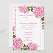 Invitation Bouquets d'angle rose joli 21e anniversaire (Dos)