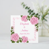 Invitation Bouquets de coin rose joli Mariage (Debout devant)