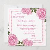 Invitation Bouquets de coin rose joli Mariage (Dos)