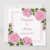 Invitation Bouquets de coin rose joli Mariage (Devant)