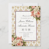 Invitation Bouquets de printemps chic & fiançailles avec pail (Devant)