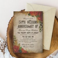 Bouquets de roses rouges vintage 50e anniversaire