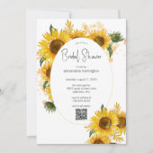 Invitation Bouquets de tournesol Fête des mariées avec code Q (Devant)